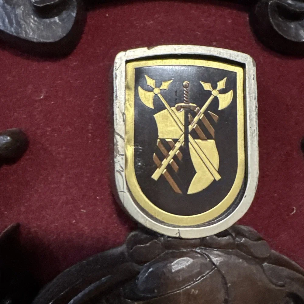 Vintage Sypien Coat of Arms Crest Wall Plaque Framed 17x14 Heraldic Shield Sword